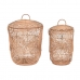 Conjunto de Cestas DKD Home Decor Natural Marrom claro Tropical 45 x 45 x 57 cm