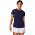 Dames-T-Shirt met Korte Mouwen Asics Court Piping Blauw