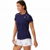 Dames-T-Shirt met Korte Mouwen Asics Court Piping Blauw