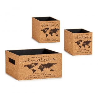 Juego de Cajas Decorativas Storage Blanco Madera (3 Piezas)