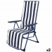 Chaise longue Aktive Blanc Blue marine Inclinable A rayures 147 x 70 x 48 cm (2 Unités)