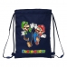 Sac à dos serré par des ficelles Super Mario Blue marine 26 x 34 x 1 cm