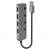 Hub USB LINDY Zwart Grijs (1 Stuks)