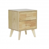 Nightstand DKD Home Decor Natural White Natural rubber Maroon Paolownia wood  40 x 30 x 48 cm