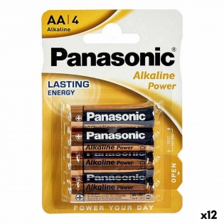 Alkaline Batteries Panasonic 1x4 LR6APB LR6 AA (12 Units) | Buy at ...