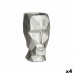 Vaso 3D Face Prateado Poliresina 12 x 24,5 x 16 cm (4 Unidades)