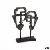 Decoratieve figuren Gezicht Zwart 27 x 32,5 x 10,5 cm (4 Stuks)