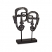 Decoratieve figuren Gezicht Zwart 27 x 32,5 x 10,5 cm (4 Stuks)