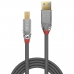 Kabel USB A naar USB B LINDY 36664 5 m Zwart Grijs Antraciet