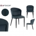 Fauteuil Rond Bleu Noir Acier 51 x 83,5 x 54 cm (2 Unités)