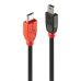 Kábel Micro USB LINDY 31717 50 cm Piros/Fekete