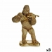 Decoratieve figuren Gorilla Viool Gouden 16 x 40 x 30 cm (3 Stuks)