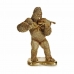 Figurine Décorative Gorille Violon Doré 16 x 40 x 30 cm (3 Unités)