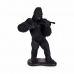 Dekorativ figur Gorilla Violin Sort 17 x 41 x 30 cm (3 enheder)