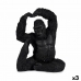 Dekorativ Figur Yoga Gorilla Svart 15,2 x 31,5 x 26,5 cm (3 enheter)