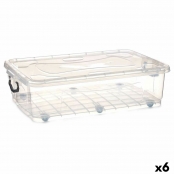 Caja de Almacenaje con Tapa Antracita Plástico 7,5 L 21 x 14,2 x 32 cm (12  Unidades) 