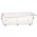 Opbergdoos op Wielen Transparant Plastic 40 L 46,5 x 20 x 72,2 cm (6 Stuks)