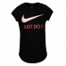 Tricou cu Mânecă Scurtă pentru Copii Nike  Swoosh JDI Negru