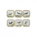 Schilderij DKD Home Decor Vogels Cottage 30 x 2 x 30 cm (6 Stuks)