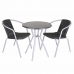 Table d'appoint Zoe Noir Gris Acier 60 x 60 x 70 cm