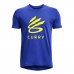 Kortærmet T-shirt til Mænd Under Armour Curry Lightning Logo Blå