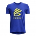 Tricou cu Mânecă Scurtă Bărbați Under Armour Curry Lightning Logo Albastru