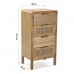 Cassettiera Versa Marrone Rattan Legno di paulownia Legno MDF 30 x 77,5 x 40 cm