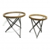 2 tooli komplekt DKD Home Decor Must Naturaalne Metall Kristall Plastmass 65 x 65 x 63 cm