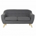 Toseter sofa DKD Home Decor 8424001799428 Grå Flerfarget Naturell Tre Gummitre Scandi 146 x 72 x 82 cm