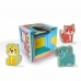 Playset SES Creative Block tower to stack with animal figurines 10 Kappaletta