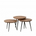 Set of 3 tables Black Natural 50 x 50 x 45 cm