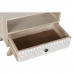 Mesa de Cabeceira DKD Home Decor Branco Natural Madeira de mangueira 55 x 35 x 45 cm