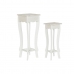 Conjunto de 2 mesas DKD Home Decor Branco Marrom claro 30 x 30 x 76,5 cm