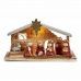 Crèche de Noël Blanc Rouge Doré Bois Céramique 29,5 x 16,5 x 11,5 cm (6 Unités)