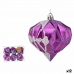 Sada vianočných gúľ Diamant Purpurová Striebristý Plastické 8 x 9 x 8 cm (12 kusov)