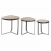 Set of 3 tables DKD Home Decor Ruskea Musta Metalli Muovinen Mangopuu 60 x 60 x 55 cm