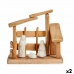 Kerststal set Wit Natuurlijk Hout Keramisch 18 x 17 x 8 cm (2 Stuks)