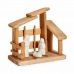 Kerststal set Wit Natuurlijk Hout Keramisch 18 x 17 x 8 cm (2 Stuks)