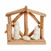 Kerststal set Wit Natuurlijk Hout Keramisch 17 x 14,5 x 8 cm (2 Stuks)