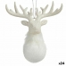Ornament de Crăciun Ren Alb Plastic Purpurină 14 x 15,5 x 7 cm (24 Unități)
