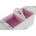 Scatola-Portagioie DKD Home Decor 16 x 17 x 28 cm Bianco Rosa chiaro Legno MDF