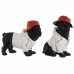 Deko-Figur Home ESPRIT Weiß Schwarz Rot Hund 25 x 12 x 21 cm (2 Stück)