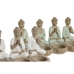 Figura Decorativa Home ESPRIT Blanco Verde Buda Oriental 24 x 9 x 11 cm (2 Unidades)