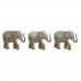 Decorative Figure Home ESPRIT White Green Turquoise Elephant Colonial 21,5 x 8,5 x 16 cm (3 Units)