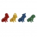 Decoratieve figuren Home ESPRIT Geel Blauw Rood Groen Coating 19,5 x 11 x 20,5 cm (4 Stuks)