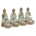 Koristehahmo Home ESPRIT Valkoinen Vihreä Buddha Itämainen 24 x 9 x 11 cm (2 osaa)