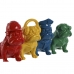 Decoratieve figuren Home ESPRIT Geel Blauw Rood Groen Coating 19,5 x 11 x 20,5 cm (4 Stuks)