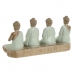 Figura Decorativa Home ESPRIT Branco Verde Buda Oriental 24 x 9 x 11 cm (2 Unidades)