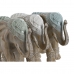 Figură Decorativă Home ESPRIT Alb Verde Turquoise Elefant Colonial 21,5 x 8,5 x 16 cm (3 Unități)