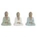 Dekoratív Figura Home ESPRIT Fehér Zöld Türkizkék Buddha Keleti 14 x 10,5 x 18,5 cm (3 egység)